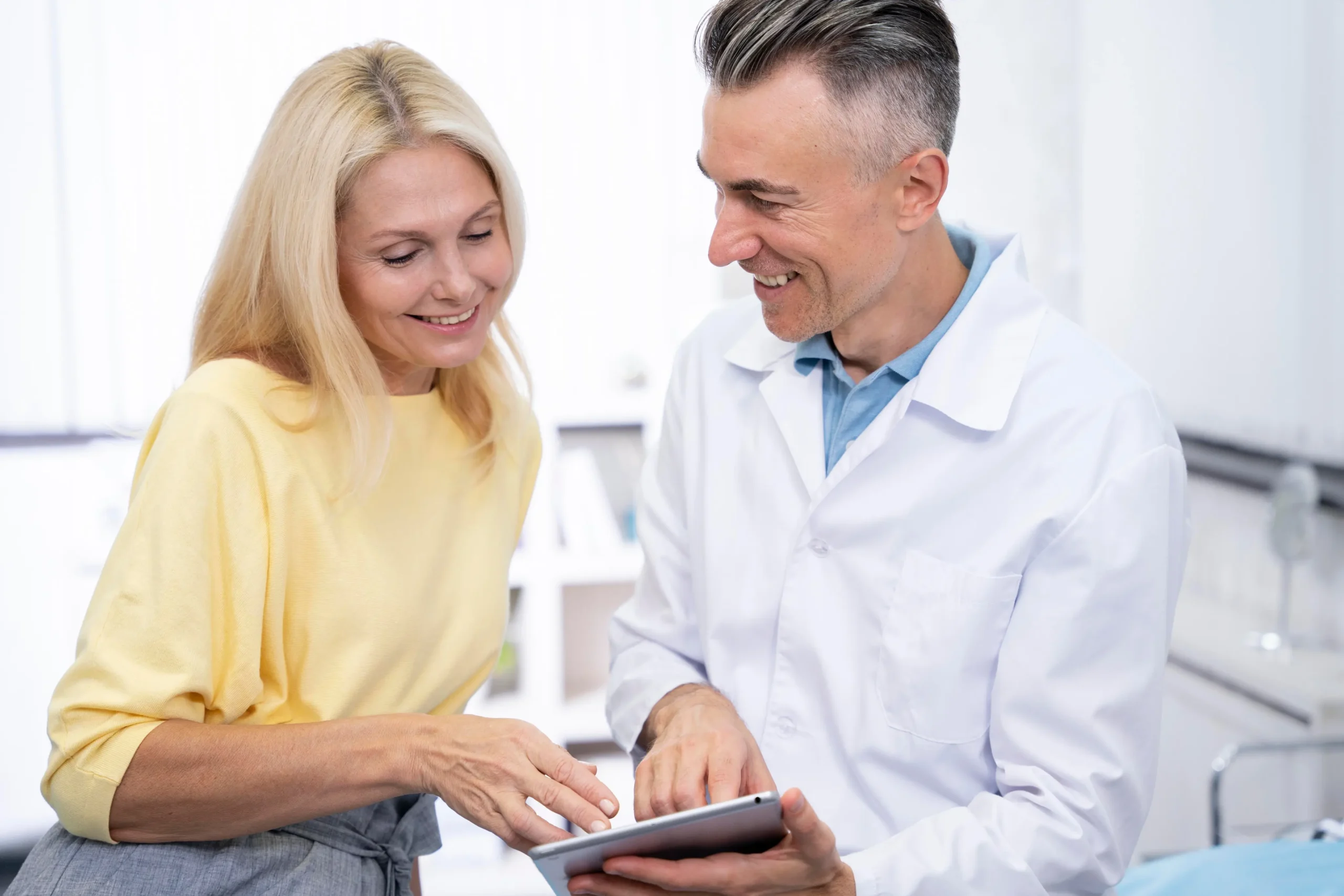 Provider and patient reviewing results together