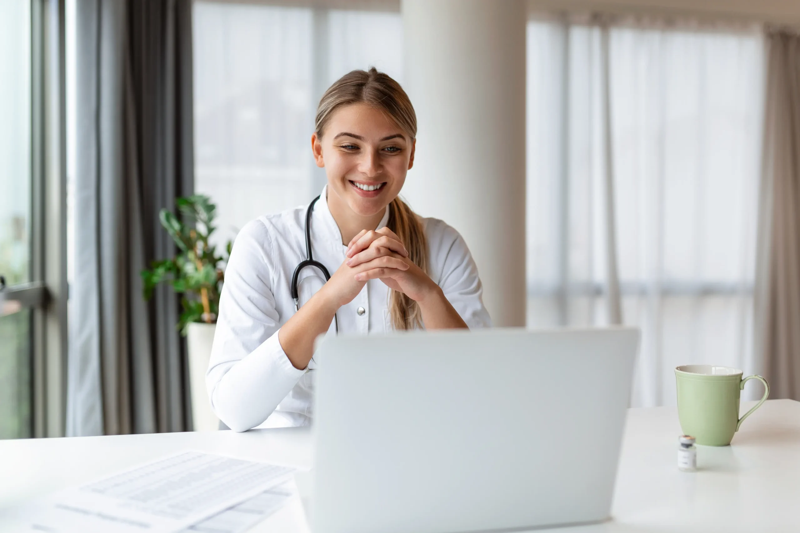 Provider on a video consultation