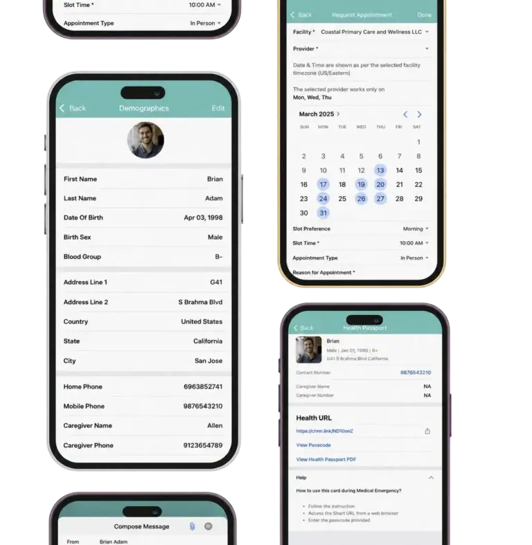 Coastal patient portal on mobile